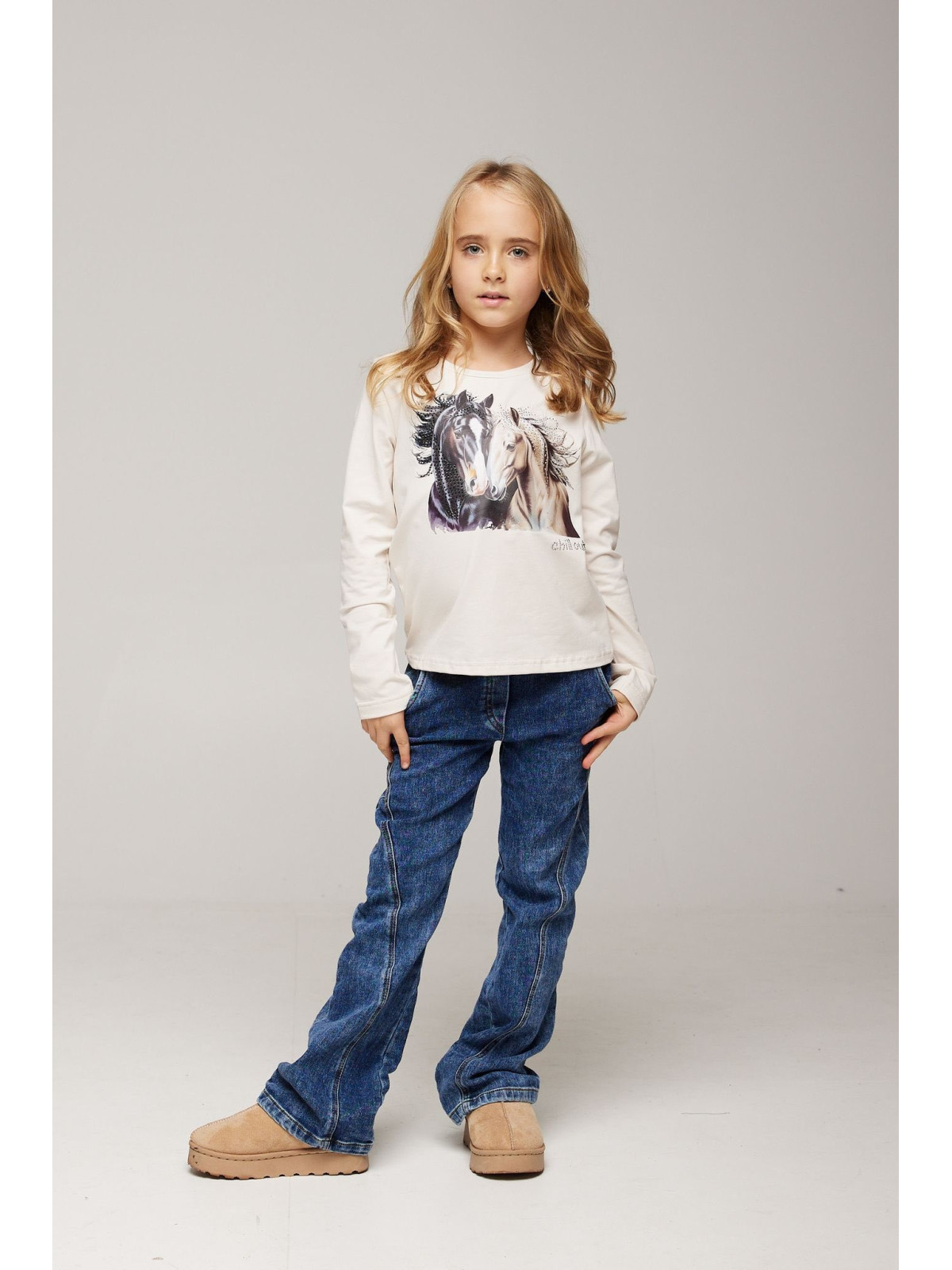 Spodnie dzwony jeans niebieskie chill out