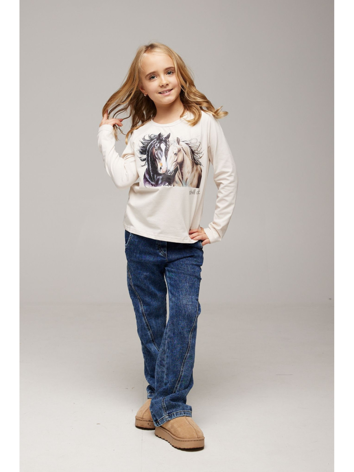 Spodnie dzwony jeans niebieskie chill out