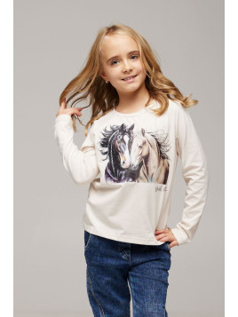 Bluzka bawełniana 2 konie z dżetami chill out