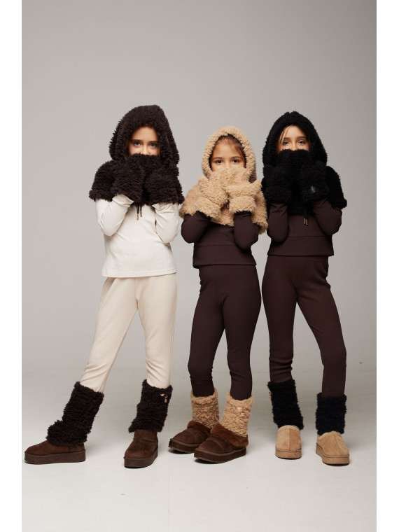 Komplet 3 częsciowy - futerko- beżowy- chill out