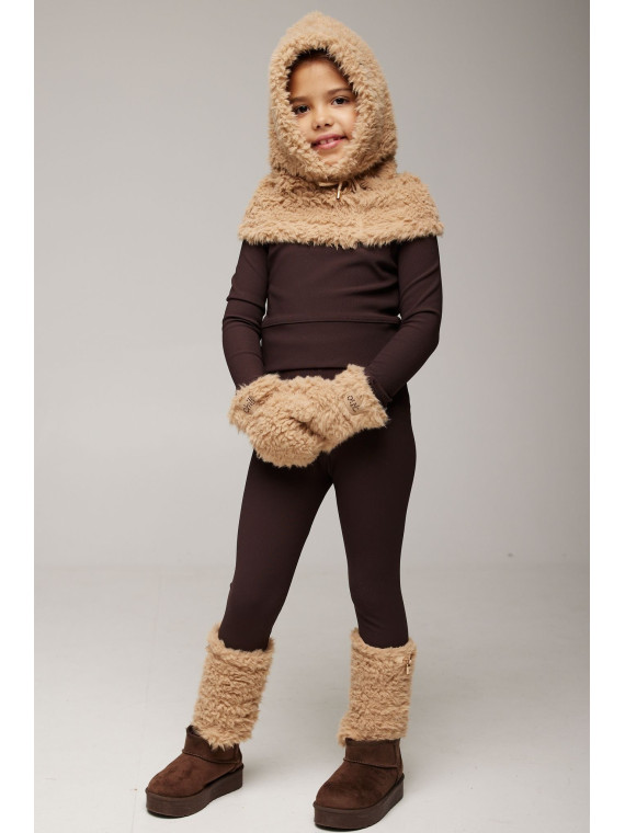 Komplet 3 częsciowy - futerko- beżowy- chill out