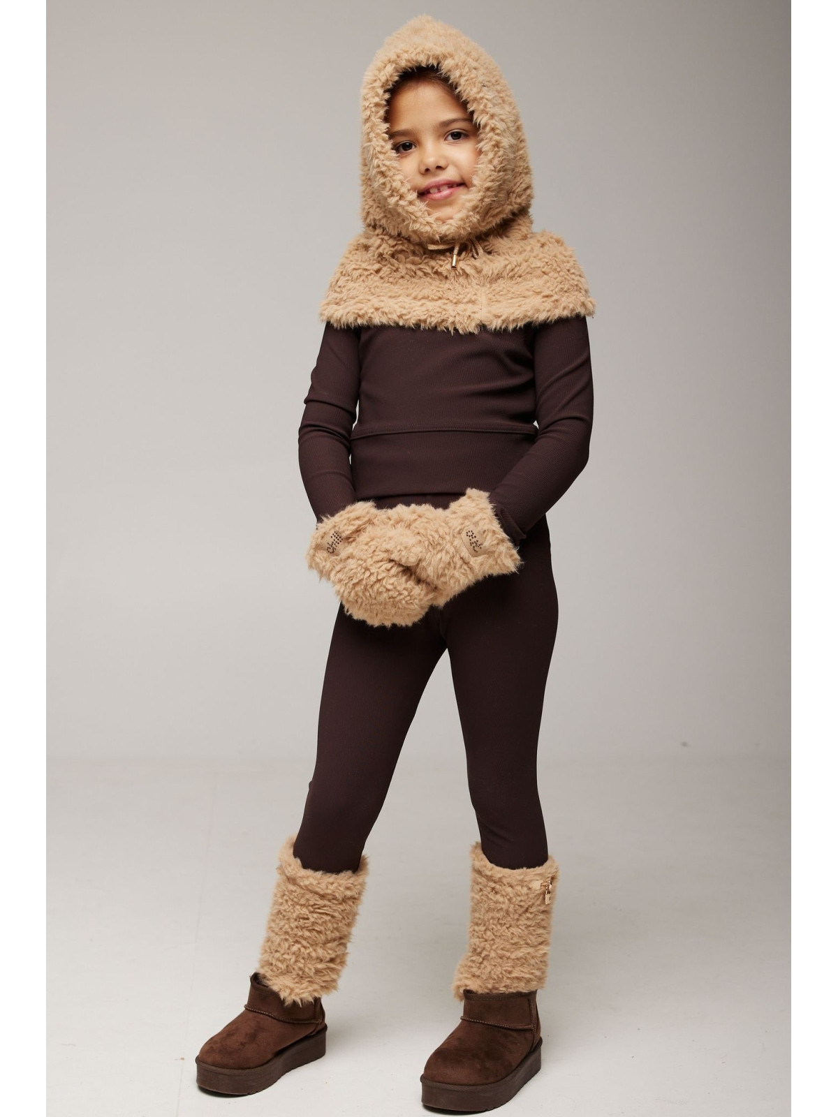 Komplet 3 częsciowy - futerko- beżowy- chill out