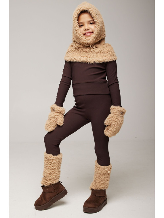 Komplet 3 częsciowy - futerko- beżowy- chill out