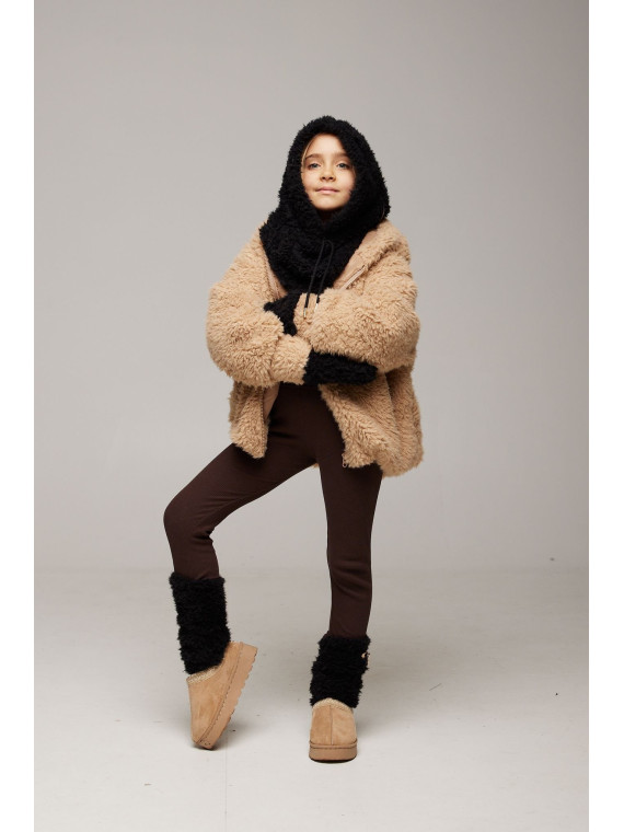 Komplet 3 częsciowy- futerko- czarny- chill out