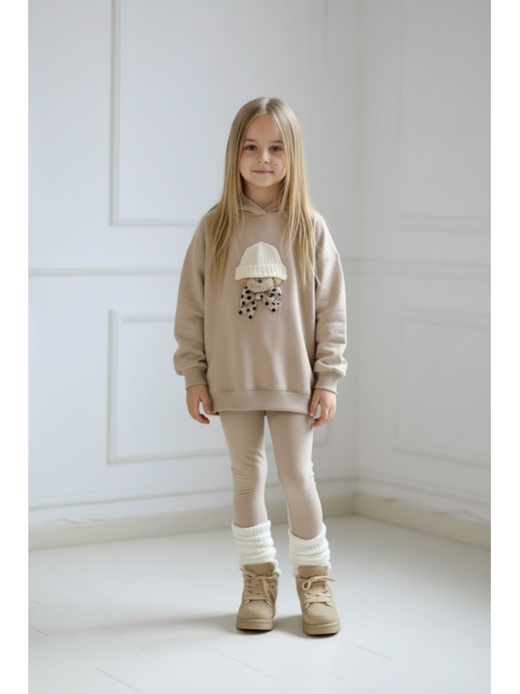 Beżowe getry/ legginsy  Qba Kids