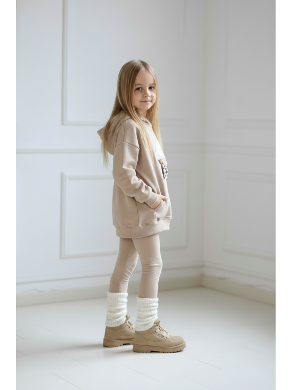 Beżowe getry/ legginsy  Qba Kids