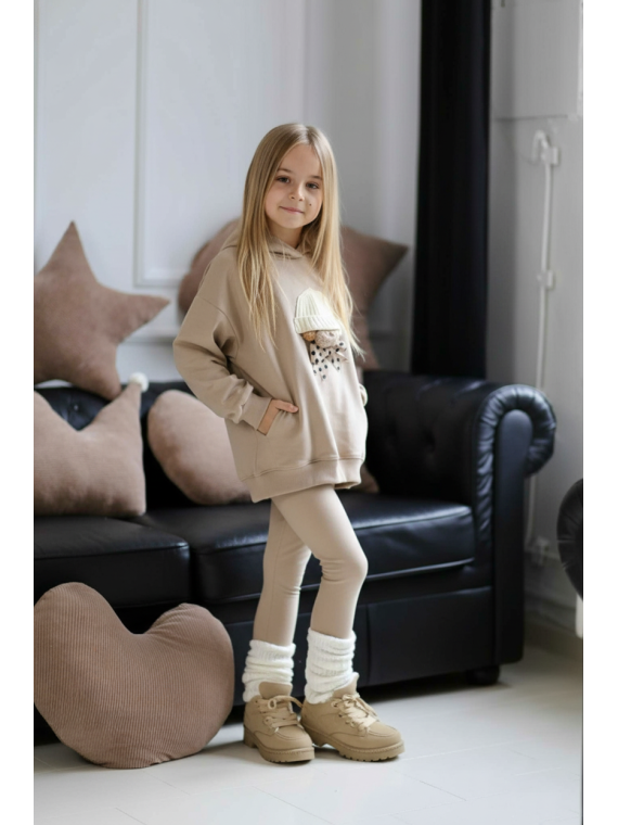 Beżowe getry/ legginsy  Qba Kids