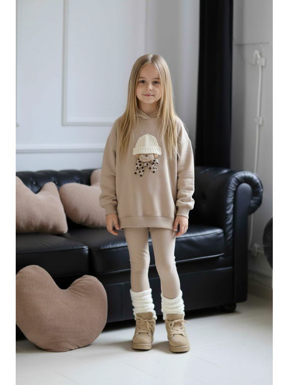 Beżowe getry/ legginsy  Qba Kids