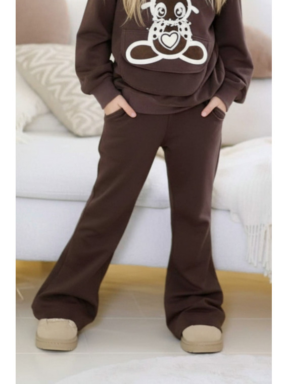 Brązowe spodnie dzwony Qba Kids