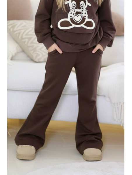 Brązowe spodnie dzwony Qba Kids