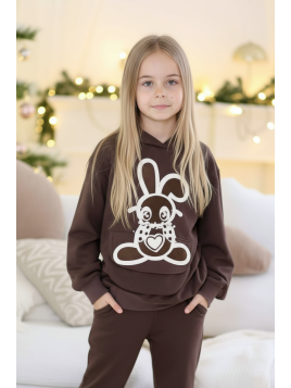 Brązowa bluza z zającem Qba Kids