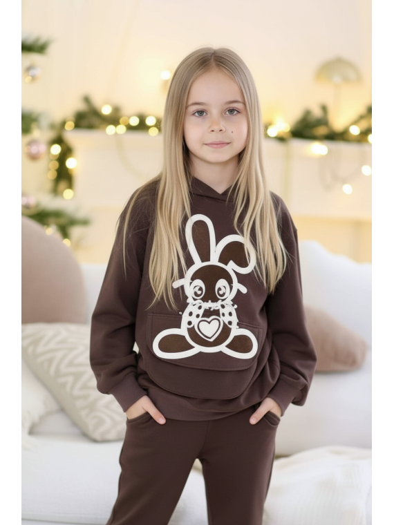 Brązowa bluza z zającem Qba Kids