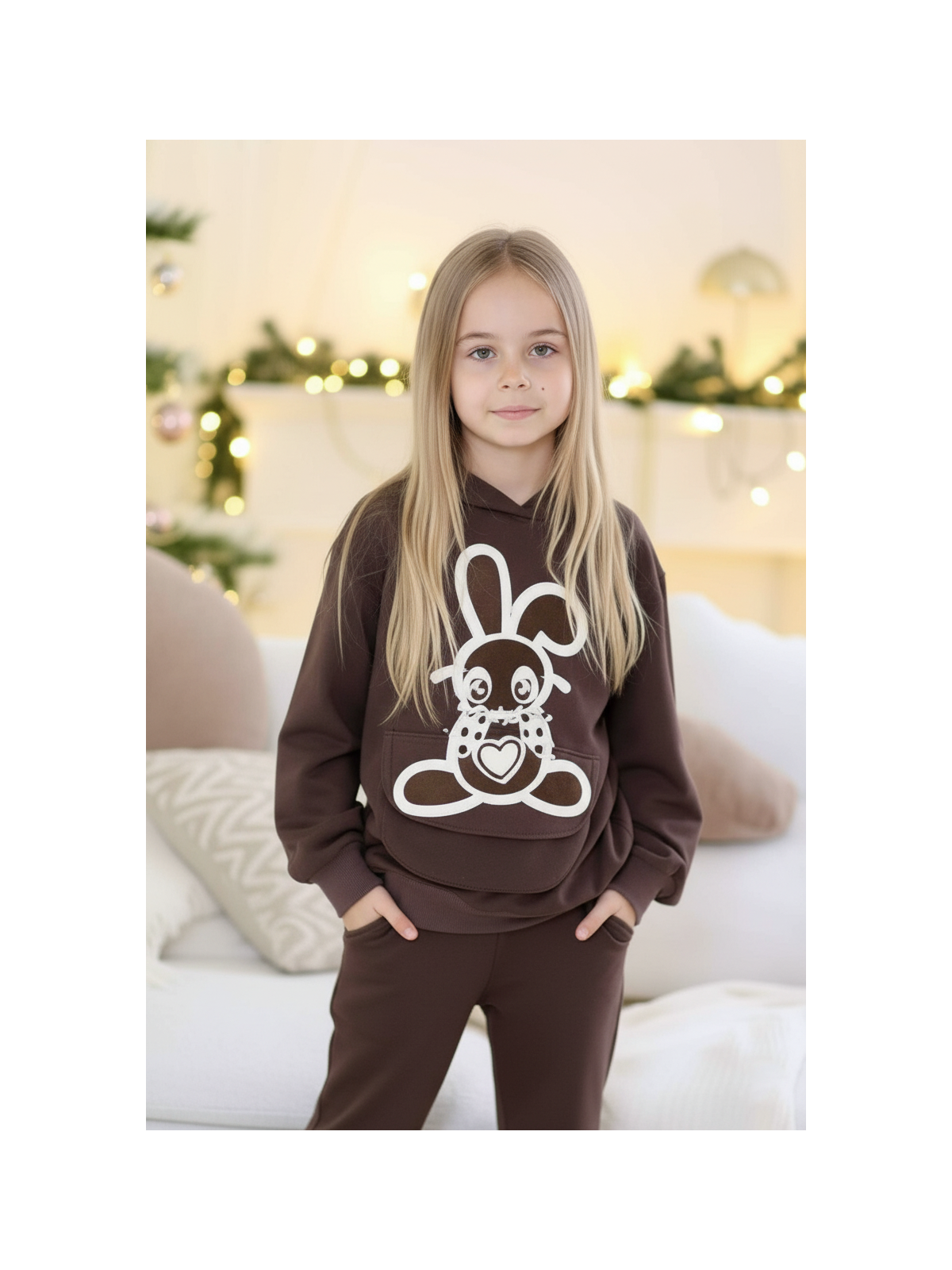 Brązowa bluza z zającem Qba Kids