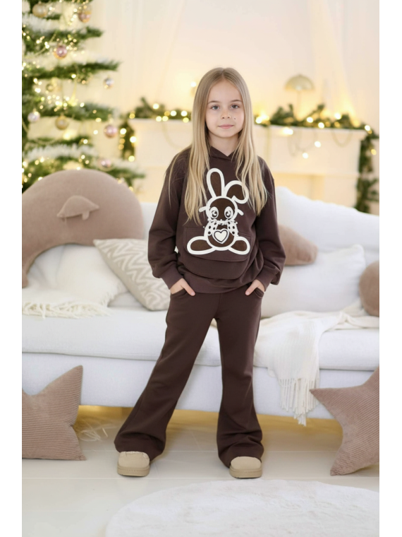 Brązowa bluza z zającem Qba Kids