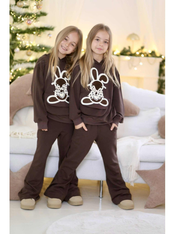 Brązowa bluza z zającem Qba Kids
