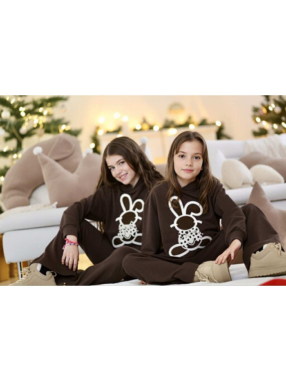 Brązowa bluza z zającem Qba Kids