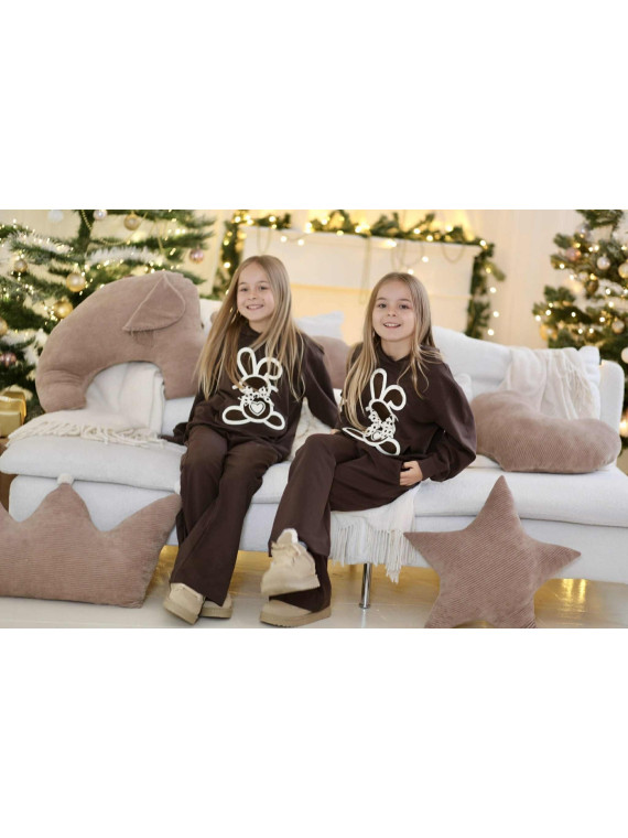 Brązowa bluza z zającem Qba Kids