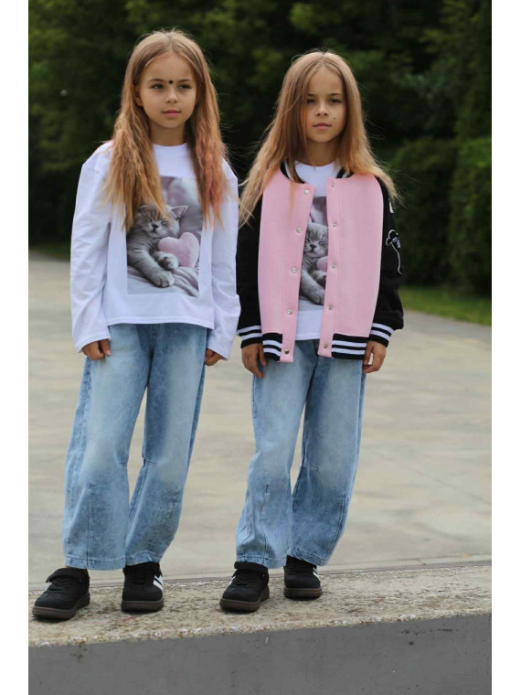 Spodnie jeans niebieskie BALOON z przeszyciem na dole Qba Kids