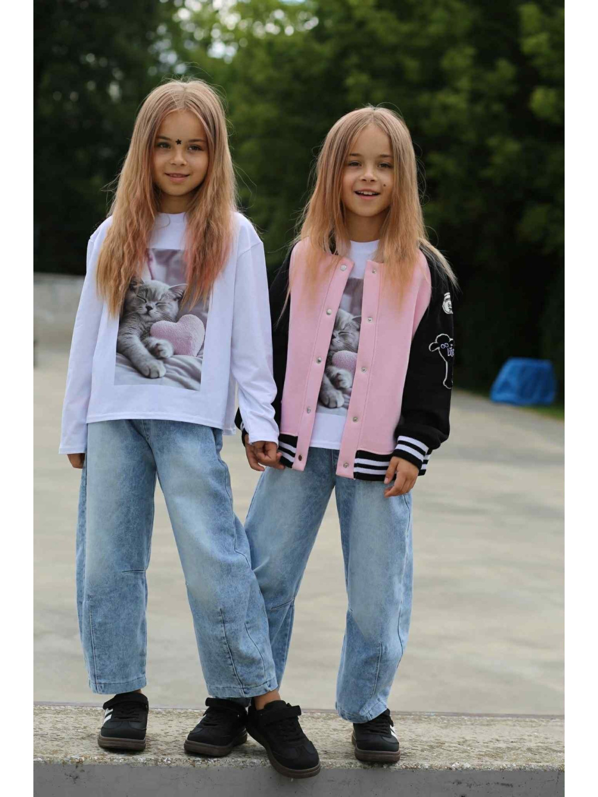 Spodnie jeans niebieskie BALOON z przeszyciem na dole Qba Kids