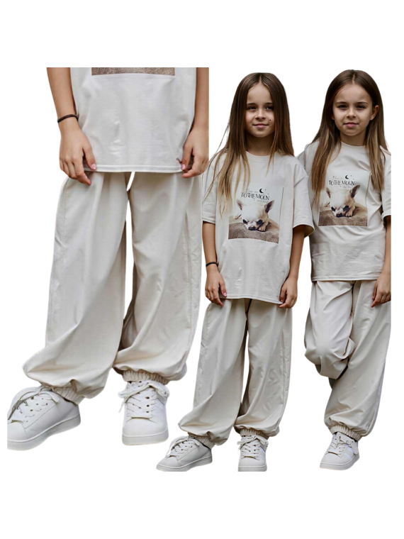 Beżowe spodnie spadochrony Qba Kids