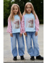 Spodnie jeans niebieskie BALOON z przeszyciem na dole Qba Kids